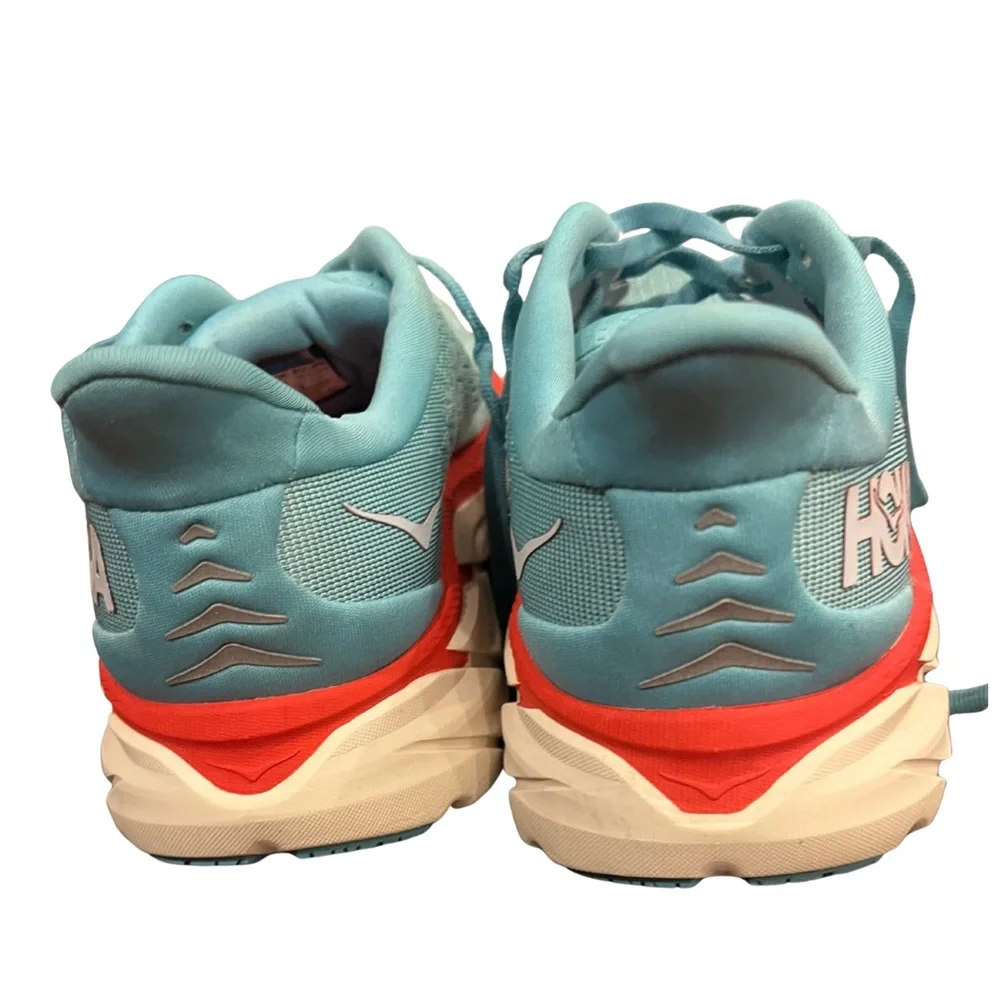 Hoka Women's Aqua and Coral Athletic Shoes - Picture 5 of 6